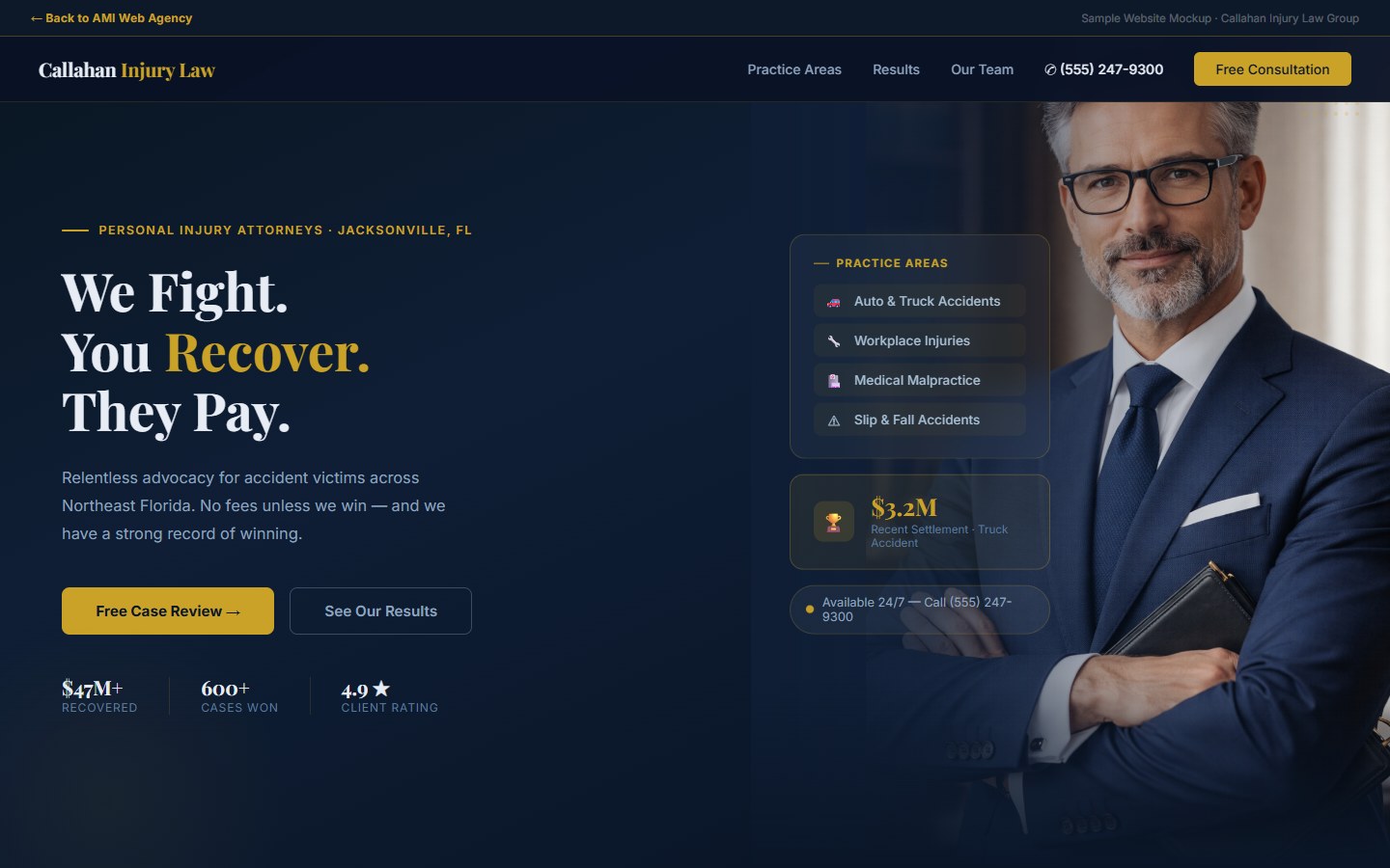 Callahan Injury Law website design preview