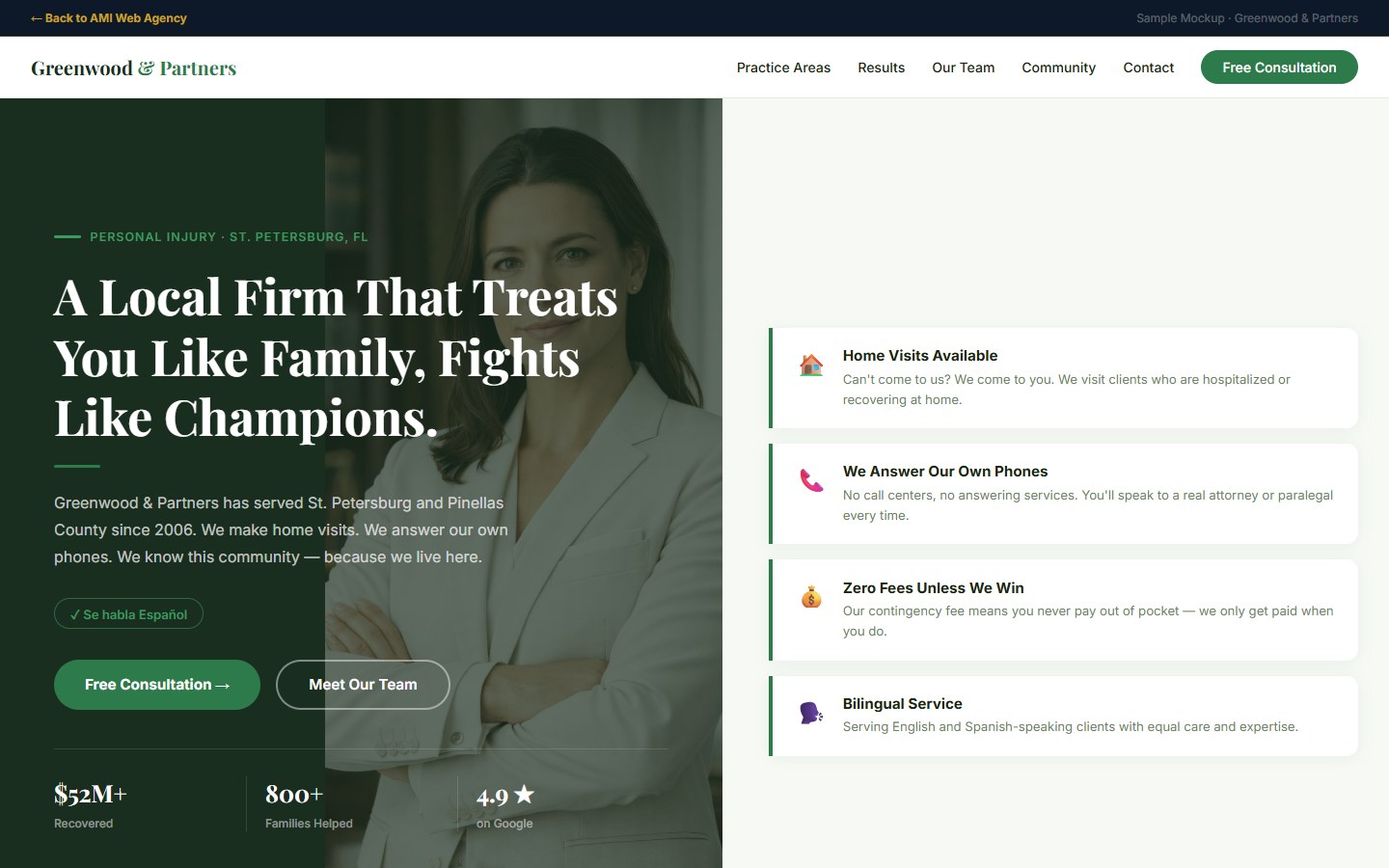 Greenwood & Partners website design preview